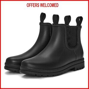 Wide Width Orthopedic Rain Boots Women's Waterproof Chelsea Work Shoes